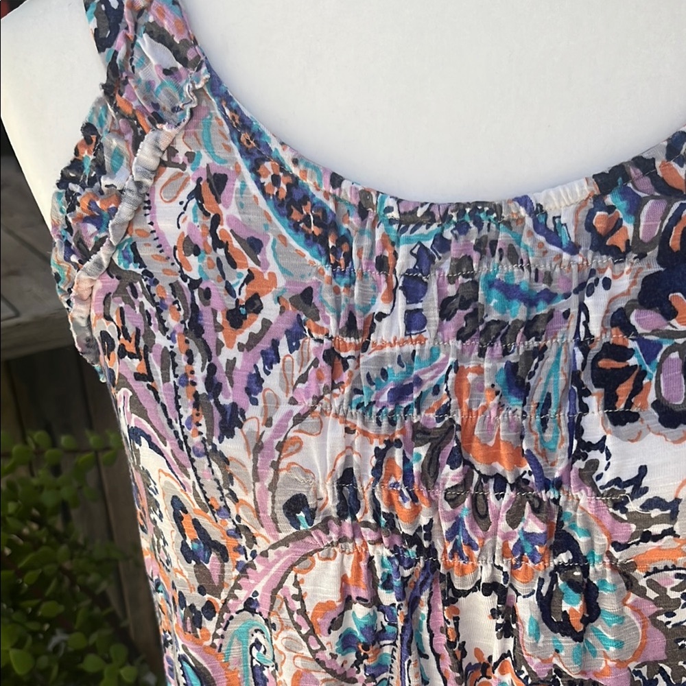 Anthropologie Pink and Blue Sleeveless Tank Top